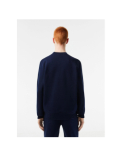 Sweat molleton à col rond bleu marine homme - Lacoste