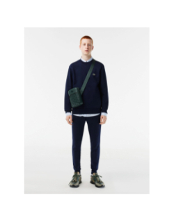 Sweat molleton à col rond bleu marine homme - Lacoste