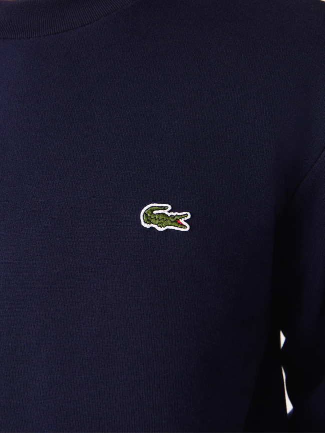 Sweat molleton à col rond bleu marine homme - Lacoste