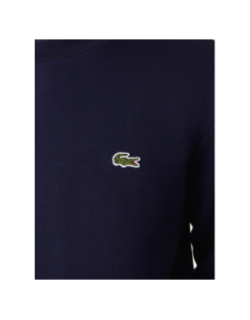 Sweat molleton à col rond bleu marine homme - Lacoste