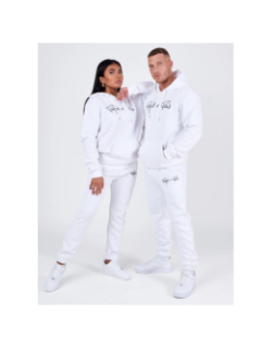 Sweat à capuche logo signature blanc - Project X Paris