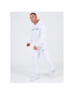 Sweat à capuche logo signature blanc - Project X Paris