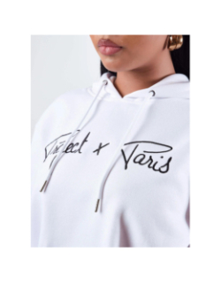 Sweat à capuche logo signature blanc - Project X Paris