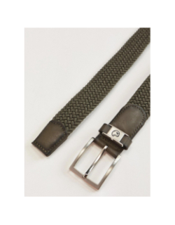 Ceinture tressée célastique vert homme - Benson & Cherry