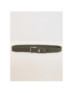 Ceinture tressée célastique vert homme - Benson & Cherry