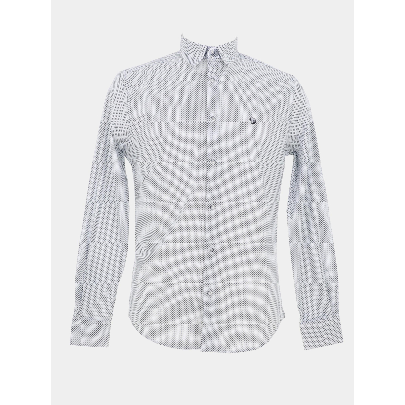 Chemise à motif lehan blanc homme - Benson & Cherry