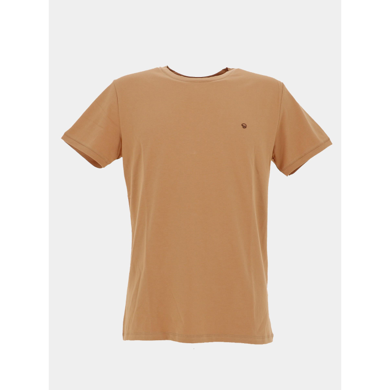 T-shirt stretch mc twist marron homme - Benson & Cherry