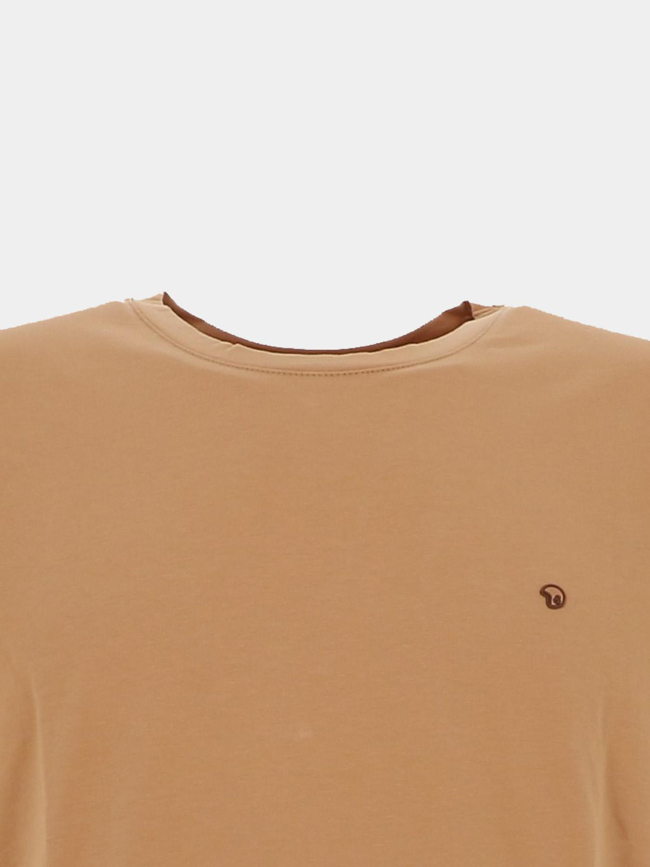 T-shirt stretch mc twist marron homme - Benson & Cherry