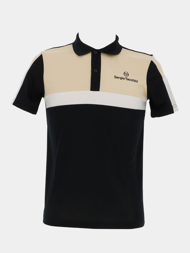 Polo manches courtes alata beige noir homme - Sergio Tacchini