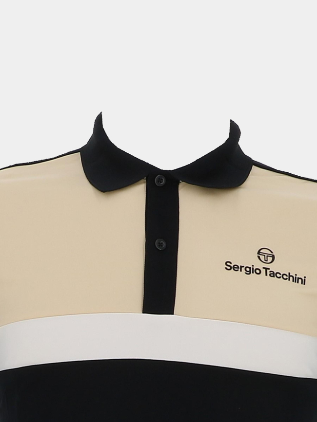 Polo manches courtes alata beige noir homme - Sergio Tacchini