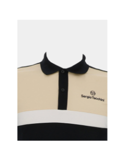 Polo manches courtes alata beige noir homme - Sergio Tacchini