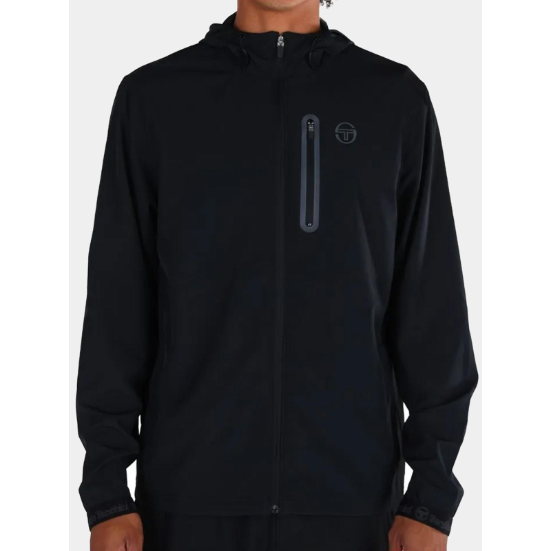 Veste de sport à capuche pelle noir homme - Sergio Tacchini