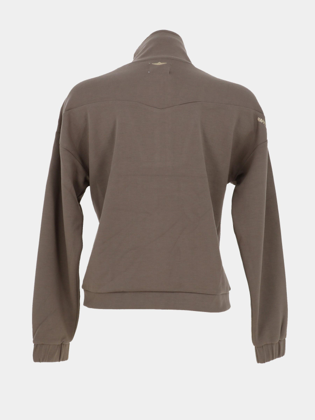 Sweat à col camionneur zippé mélanie kaki femme - Happy & So