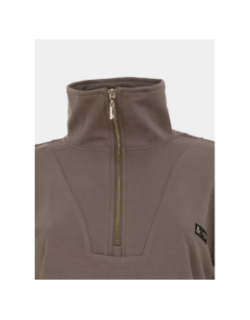 Sweat à col camionneur zippé mélanie kaki femme - Happy & So