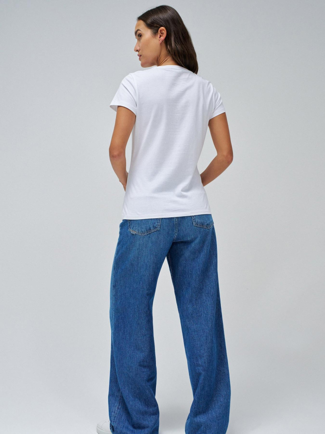 T-shirt à manches courtes avec logo et perles blanc femme - Salsa