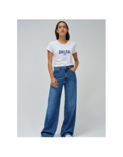 T-shirt à manches courtes avec logo et perles blanc femme - Salsa