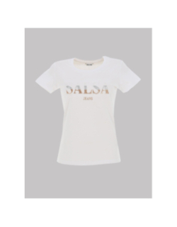 T-shirt logo à sequins blanc femme - Salsa
