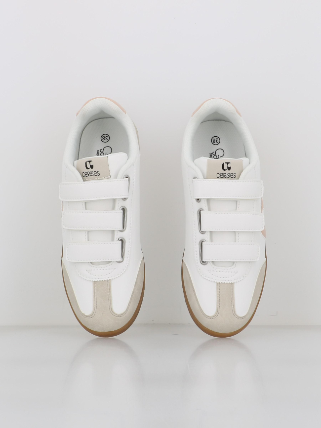 Baskets à scratch palma blanc femme - Le Temps Des Cerises