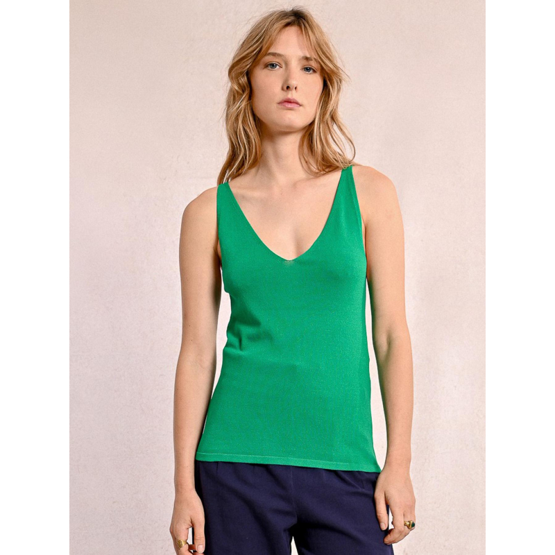 Débardeur en maille uni vert femme - Molly Bracken