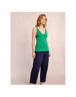 Débardeur en maille uni vert femme - Molly Bracken