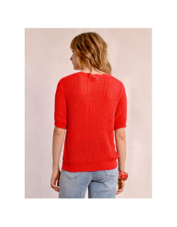 Pull pailleté manches courtes rouge femme - Molly Bracken