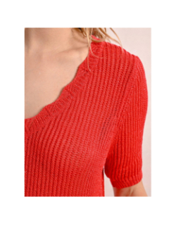 Pull pailleté manches courtes rouge femme - Molly Bracken