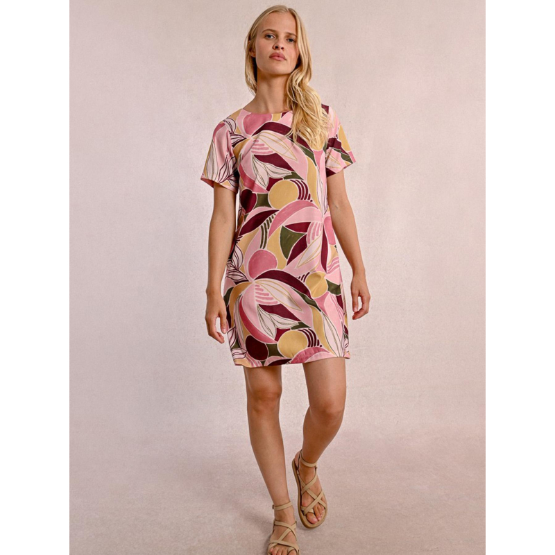 Robe droite courte imprimée multicolore femme - Molly Bracken