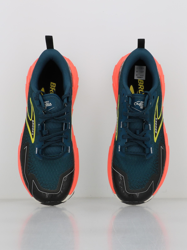 Chaussures de trail cascadia 18 bleu noir rose homme - Brooks