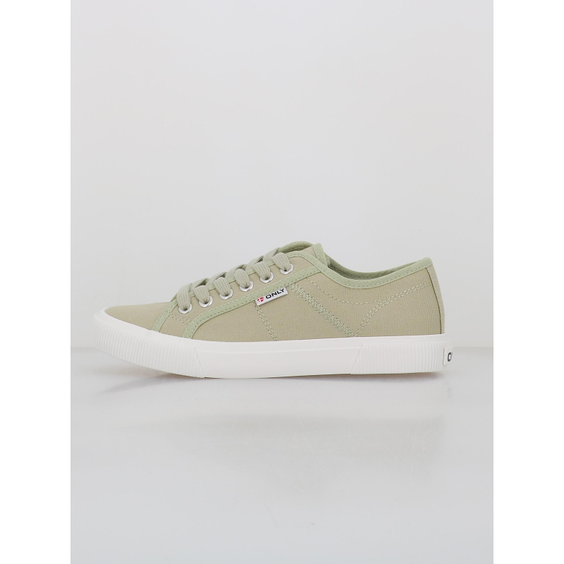 Baskets en toile nicola vert femme - Only
