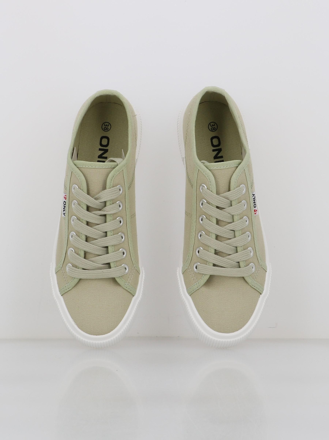 Baskets en toile nicola vert femme - Only