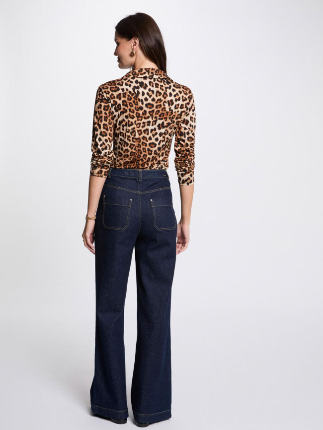 Blouse tufus à motif leopard marron femme - Morgan