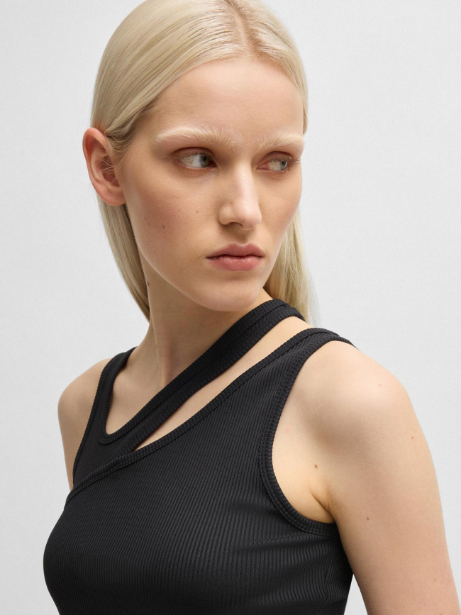 Débardeur côtelé datrus noir femme - Hugo