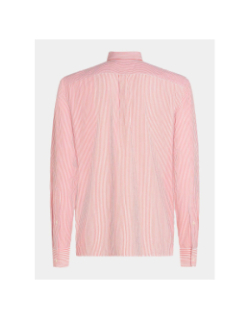 Chemise à rayures flex poplin blanc et rouge homme - Tommy Hilfiger