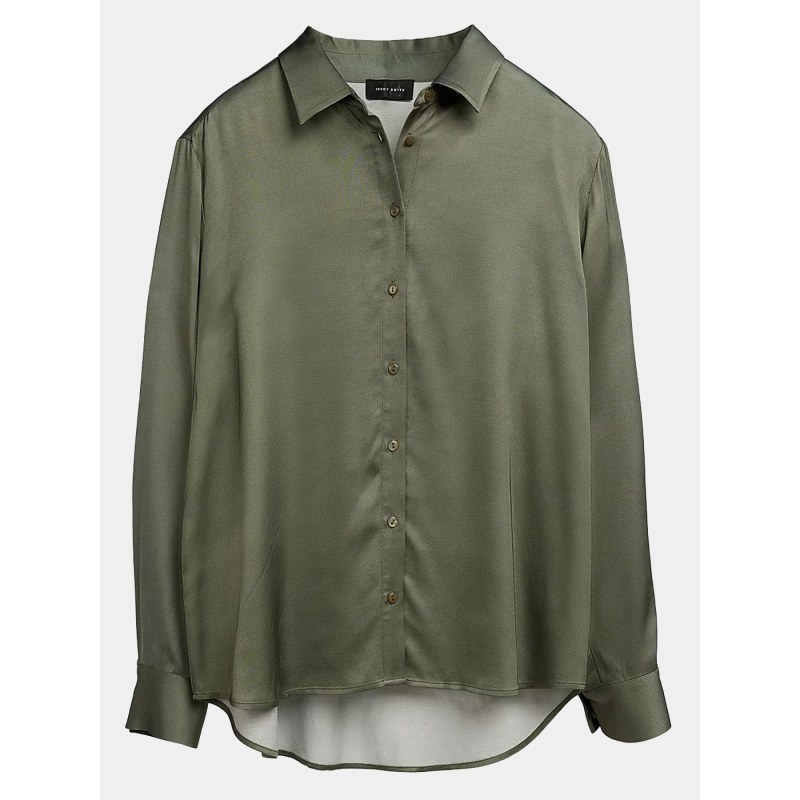Chemise en satin c-leo kaki femme - Teddy Smith