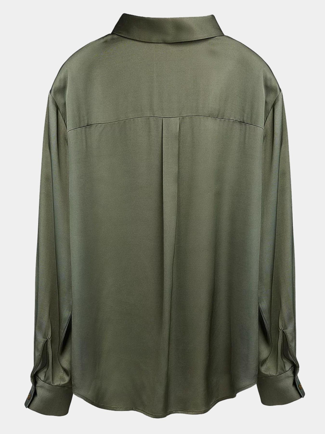 Chemise en satin c-leo kaki femme - Teddy Smith