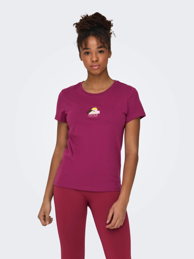 T-shirt de sport onbsunny life pourpre femme - Only