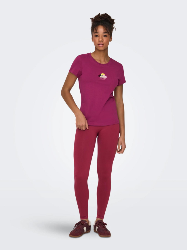 T-shirt de sport onbsunny life pourpre femme - Only