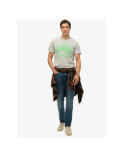 T-shirt vintage néon gris vert homme - Superdry