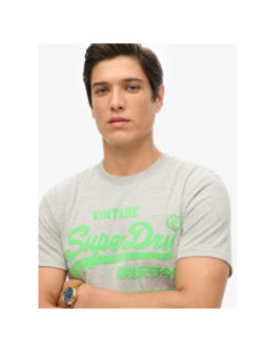 T-shirt vintage néon gris vert homme - Superdry