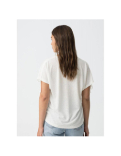 T-shirt col v pepita blanc femme - Tiffosi