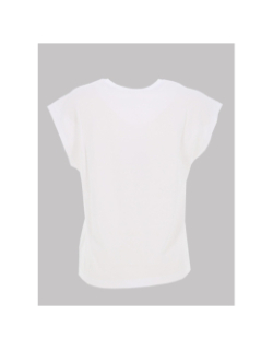 T-shirt col v uni charlize blanc femme - Tiffosi