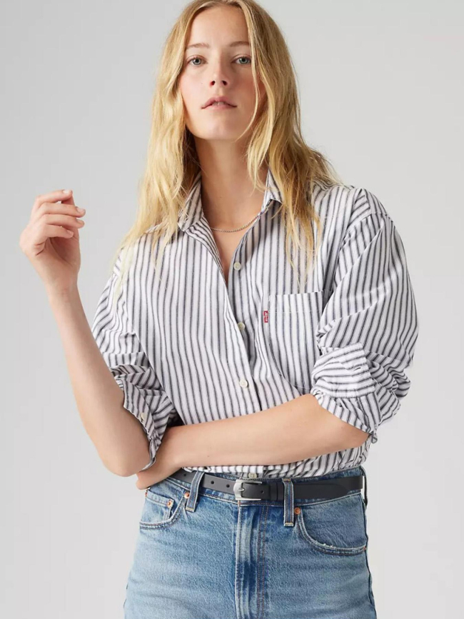 Chemise à rayures harlie blanc et gris femme - Levi's