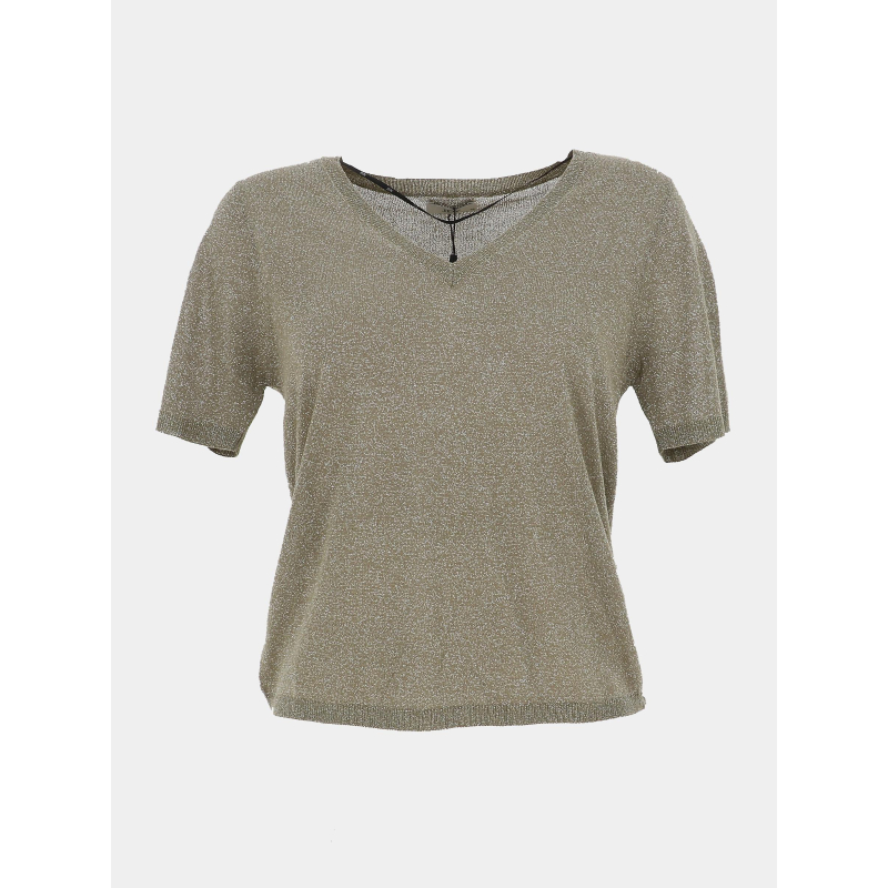 Pull léger brillant à col jdykaya kaki femme - JDY