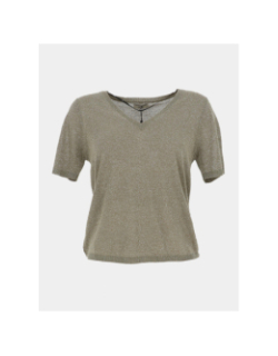 Pull léger brillant à col jdykaya kaki femme - JDY