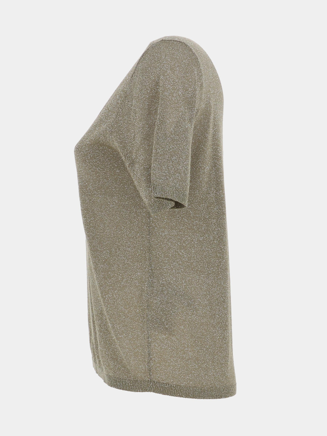 Pull léger brillant à col jdykaya kaki femme - JDY