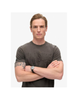 T-shirt à logo relief vintage gris anthracite homme - Superdry