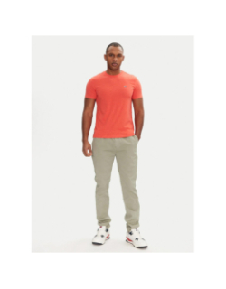 T-shirt uni slim jaspe corail homme - Tommy Jeans
