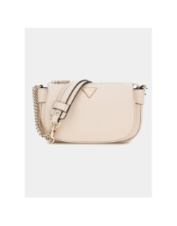 Mini sac à bandoulière fedora beige femme - Guess