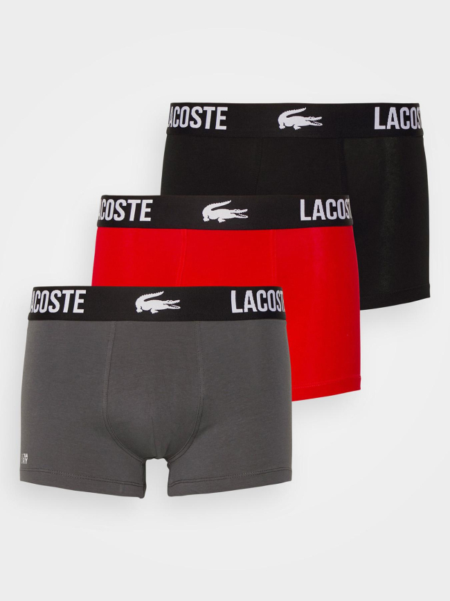 Pack de 3 boxers cotton stretch rouge noir gris homme - Lacoste