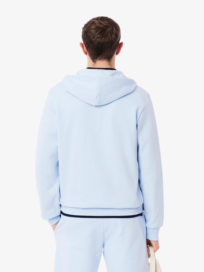 Sweat à capuche zippé molleton bleu homme - Lacoste